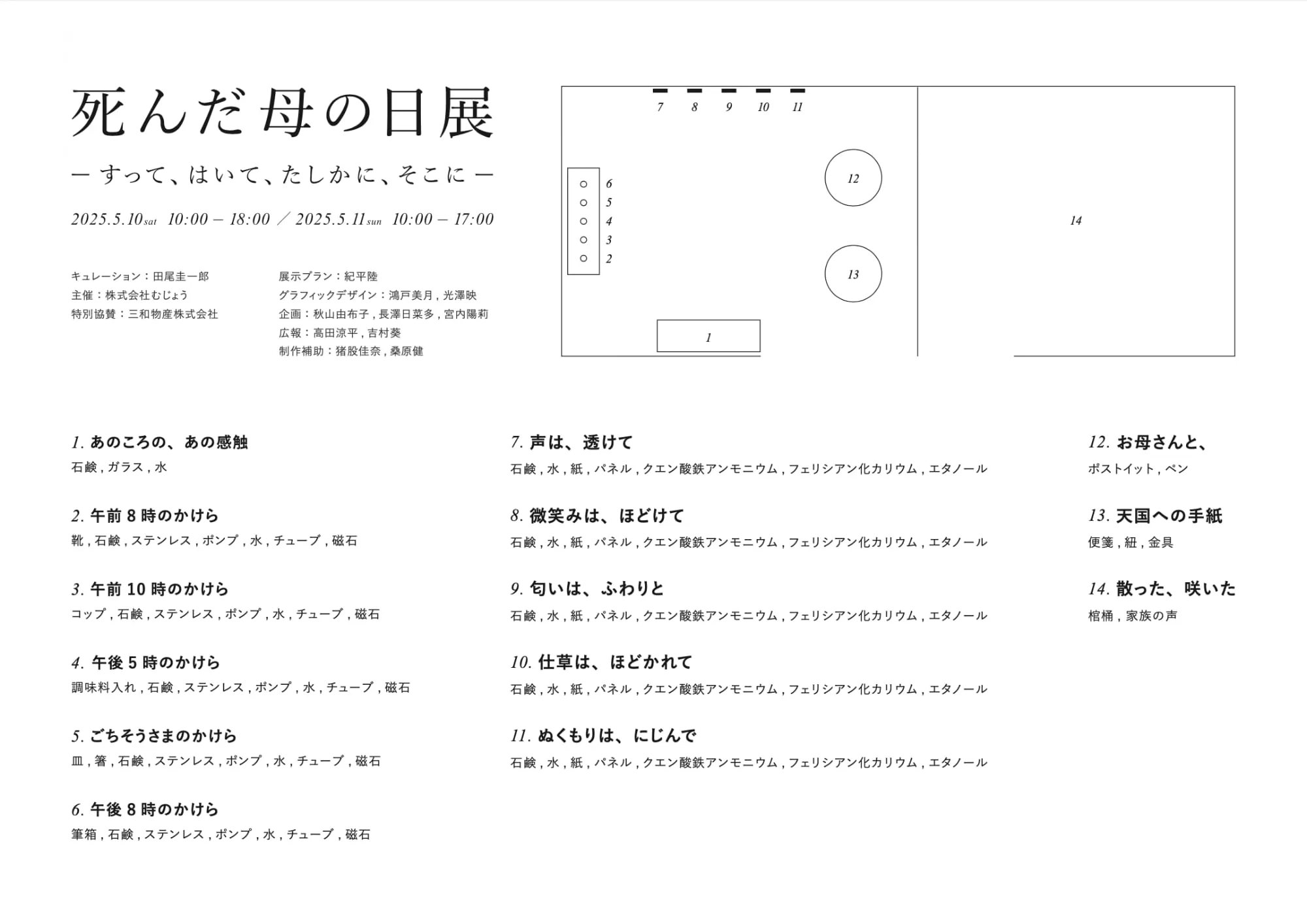 AFRODE CLINICにて個展『死んだ母の日展 ― すって、はいて、たしかに、そこに』開催 会場マップ 1